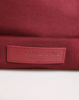 Burgundy Cotton Canvas Shopping Tote Women Borse  Jewellery Bag