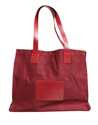 Burgundy Cotton Canvas Shopping Tote Women Borse  Jewellery Bag