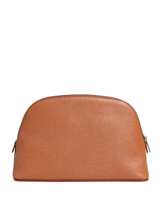 Orange Beige Leather DG Logo Zip Around Hand Purse Wallet