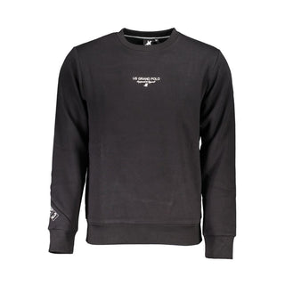 Black Cotton Men Sweatshirt