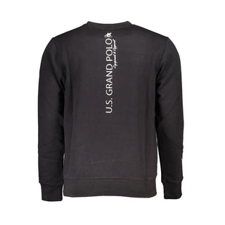 Black Cotton Men Sweatshirt