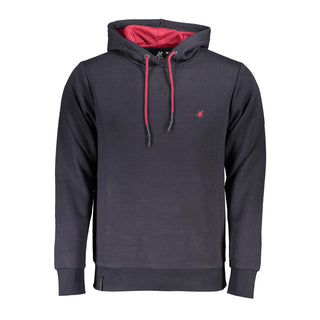 Blue Cotton Men Hoodie