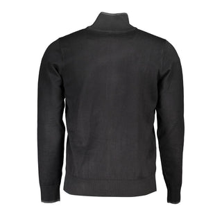 Black Viscose Men Cardigan