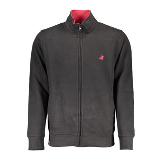 Black Cotton Men Sweatshirt