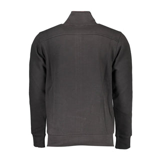 Black Cotton Men Sweatshirt