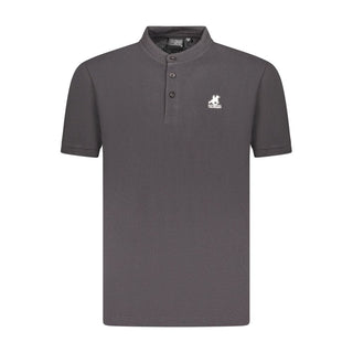 Black Cotton Men Polo Shirt