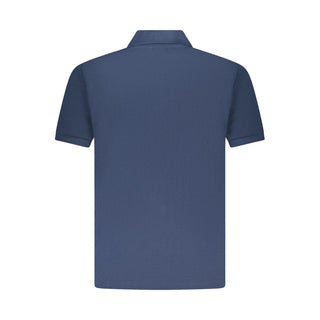 Blue Cotton Men Polo Shirt