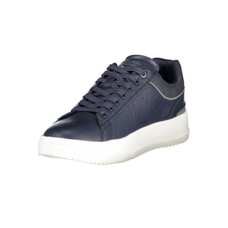 Blue Polyurethane Men Sneaker