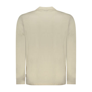 Beige Cotton Men Polo Shirt