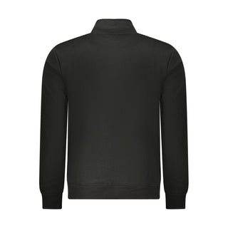 Black Polyester Men Sweatshirt