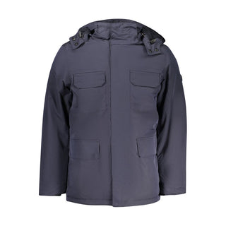 Parka azul de poliéster para hombre