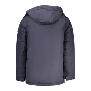 Parka azul de poliéster para hombre