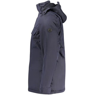 Parka azul de poliéster para hombre