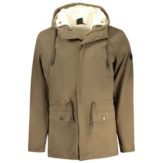 Chaqueta parka para hombre de poliéster verde