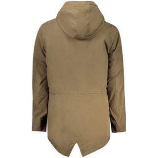 Chaqueta parka para hombre de poliéster verde