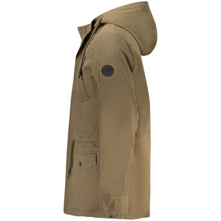 Chaqueta parka para hombre de poliéster verde