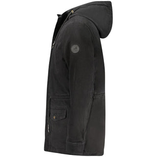 Chaqueta parka para hombre de poliéster negra