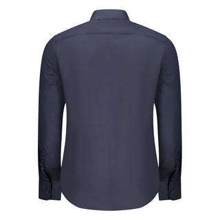 Blue Cotton Men Shirt