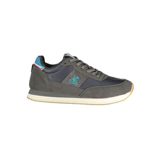Blue Polyurethane Men Sneaker
