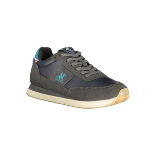 Blue Polyurethane Men Sneaker