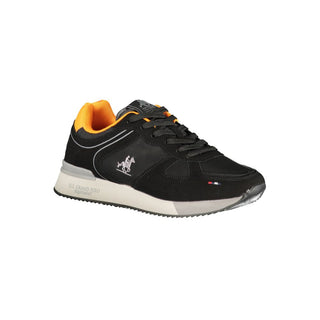 Schwarzer Polyurethan-Herren-Sneaker