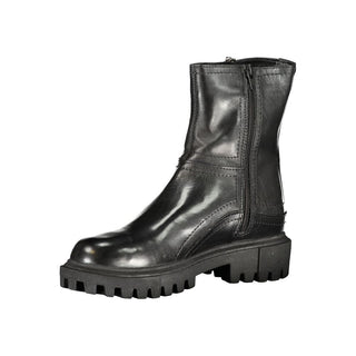 Black Leather Women Boot
