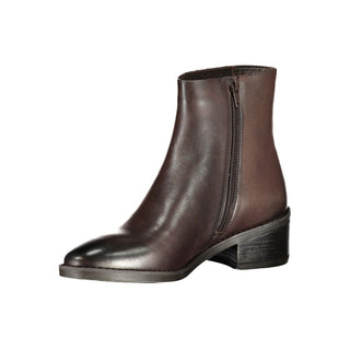 Marrone Leather Women Ankle Boot