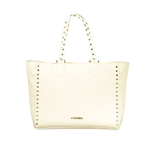 Beige Polyurethane Women's Shoulder Bag