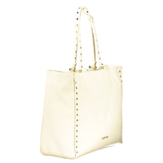 Beige Polyurethane Women's Shoulder Bag