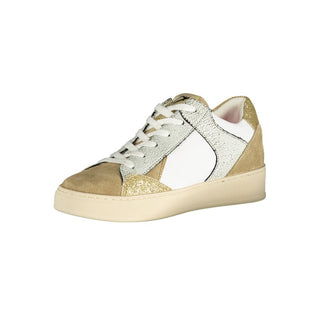 Weiße Polyurethan Damen Sneaker