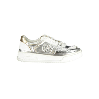 Argento Leder-Damen-Sneaker
