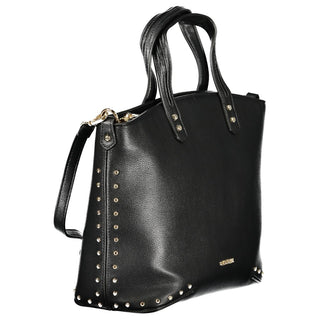 Bolso de mano de mujer de poliuretano negro  