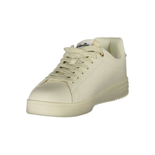 White Polyurethane Women Sneaker