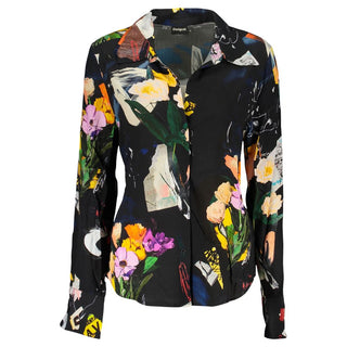 Camisa para mujer de viscosa negra