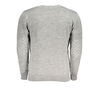 Grauer Acryl-Herrenpullover