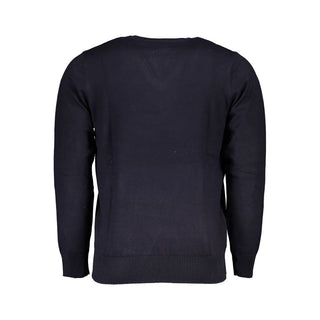 Blauer Viscose Herrenpullover
