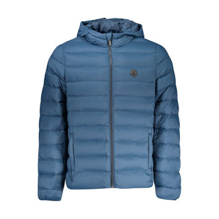 Blue Polyester Men's Jacket