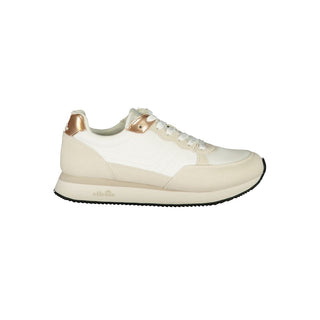 White Polyurethane Women Sneaker