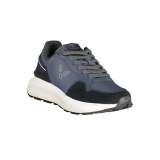 Blue Polyurethane Men Sneaker