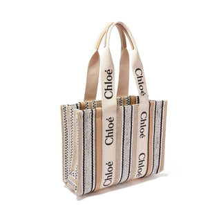 Bolso tote de lino beige