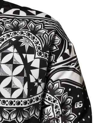 Black White BandanaPrint Men Bomber  Jacket