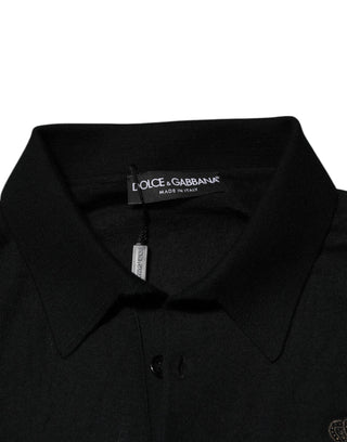 Black Crest Long Sleeve Men Pullover Sweater
