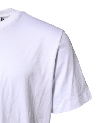 Camiseta para hombre de algodón blanco con bordado del logo DG