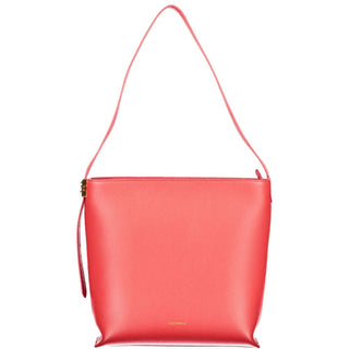 Bolso de mano rojo de cuero para mujer