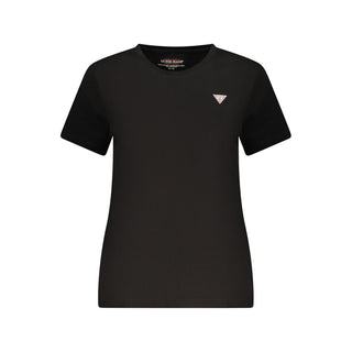 Black Cotton Women T-Shirt