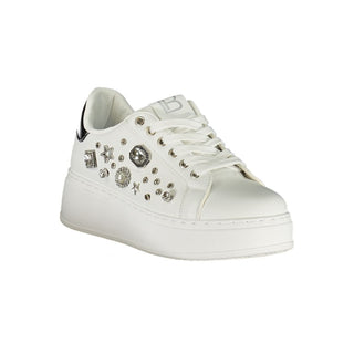 Weiße Polyurethan Damen Sneaker