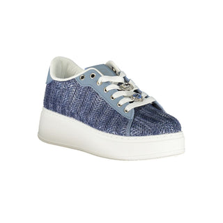 Blue Polyurethane Women Sneaker