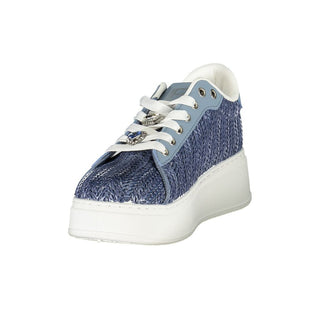 Blue Polyurethane Women Sneaker