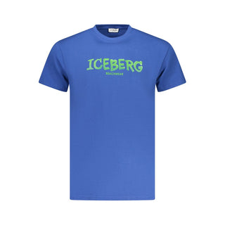Blaues Baumwoll-Herren-T-Shirt