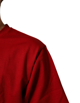 Rotes DG Eye Print Baumwoll T-Shirt mit Rundhalsausschnitt